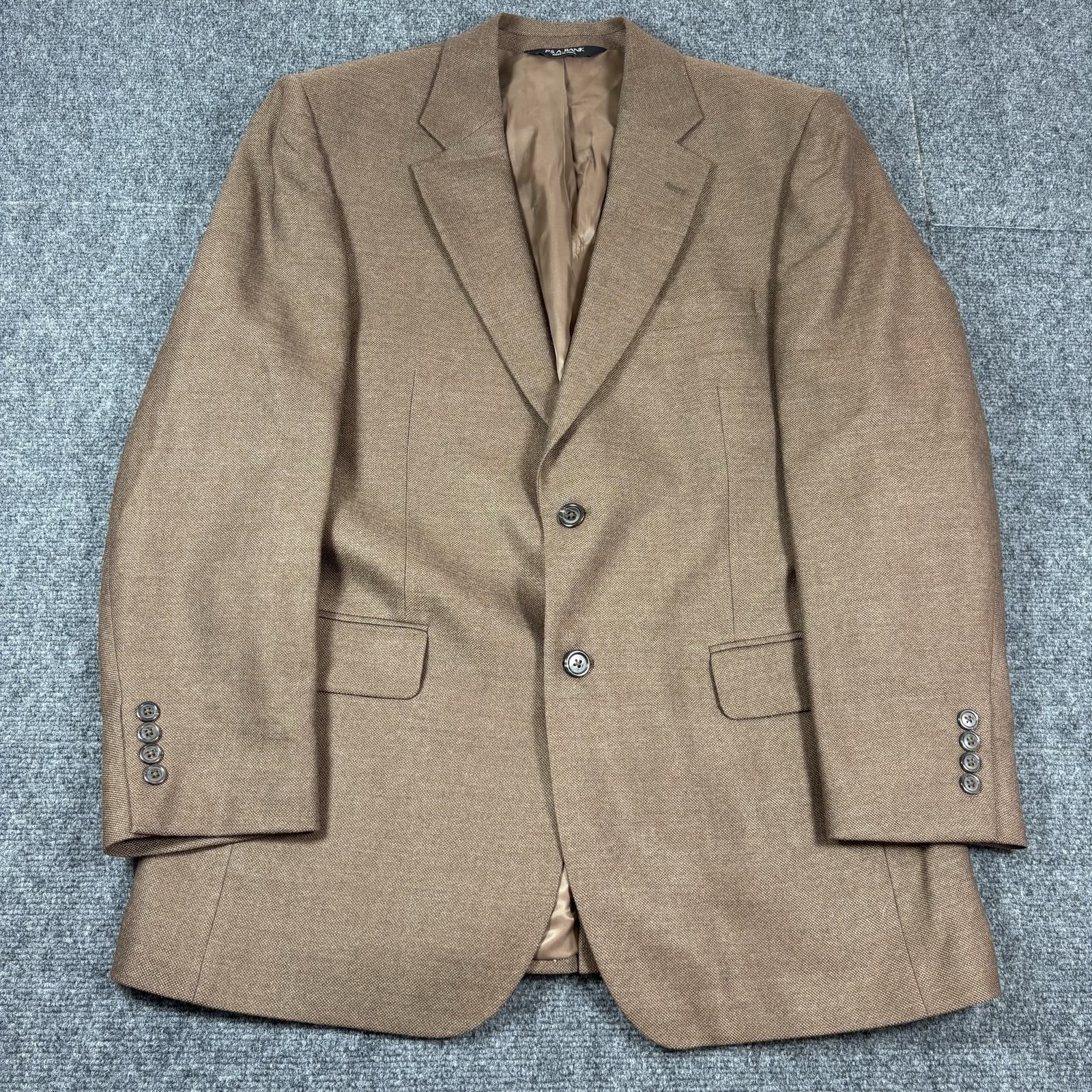 Jos. A. Bank Blazer Mens 40r Wool Bamboo Blend Brown Suit Jacket Sport Coat
